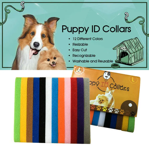 12 Colours Pet Whelping ID Collar Bands by salelink.co.nz