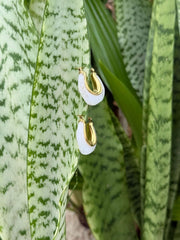 Kōmaru White Gold Hoops by Tahana Jewellery