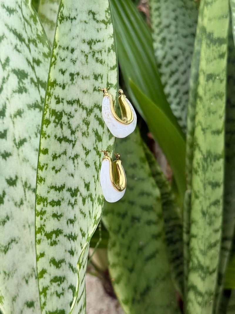Kōmaru White Gold Hoops by Tahana Jewellery