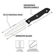 12-piece Kitchen Knife And Accessory Set With High-carbon Stainless Steel Blades, Including Meat And Steak Knives, With ABS Handles - Primary color by China Dropship