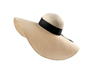 GREY- 16cm Wide Brim Women Lady Sun Straw Hat Floppy Derby Summer Beach Cap by dealonline.co.nz