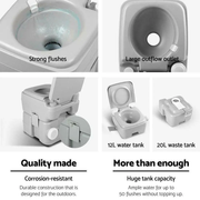 20L Outdoor Portable Toilet Camping Potty Caravan Travel Boating by salelink.co.nz