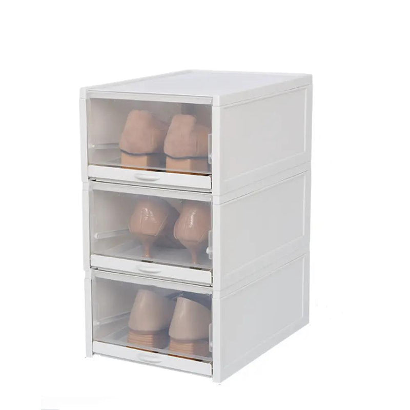 3X Push-pull Shoes Box Rack Foldable Shoe Organizer by salelink.co.nz