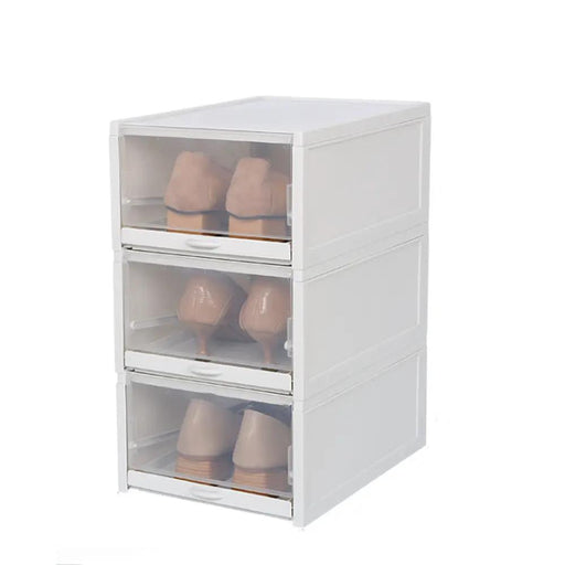 3X Push-pull Shoes Box Rack Foldable Shoe Organizer by salelink.co.nz