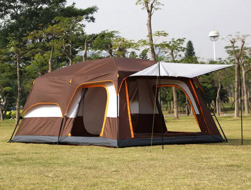 Camping Tent For 6-10Persons 380x260x195cm Coffee by salelink.co.nz