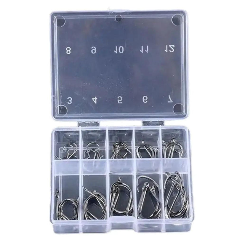 High Carbon Steel Fishing Hooks Set 50pcs by NZ Diver