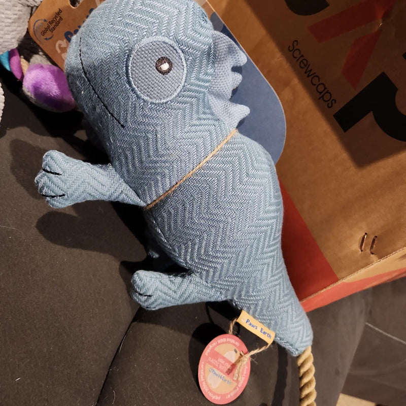 Animal Addiction Limited Dog Toys Paws 4 Earth Dog Toy, Gecko with Rope Tail Paws 4 Earth Dog Toy, Gecko with Rope Tail