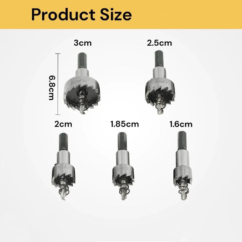 5pcs HSS Hole Saw Kit by salelink.co.nz