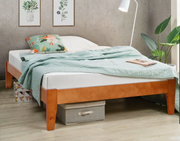 Hartland Solid Wood Bed Base Honey Double by sue-e furniture