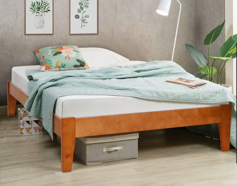 Hartland Solid Wood Bed Base Honey Double by sue-e furniture