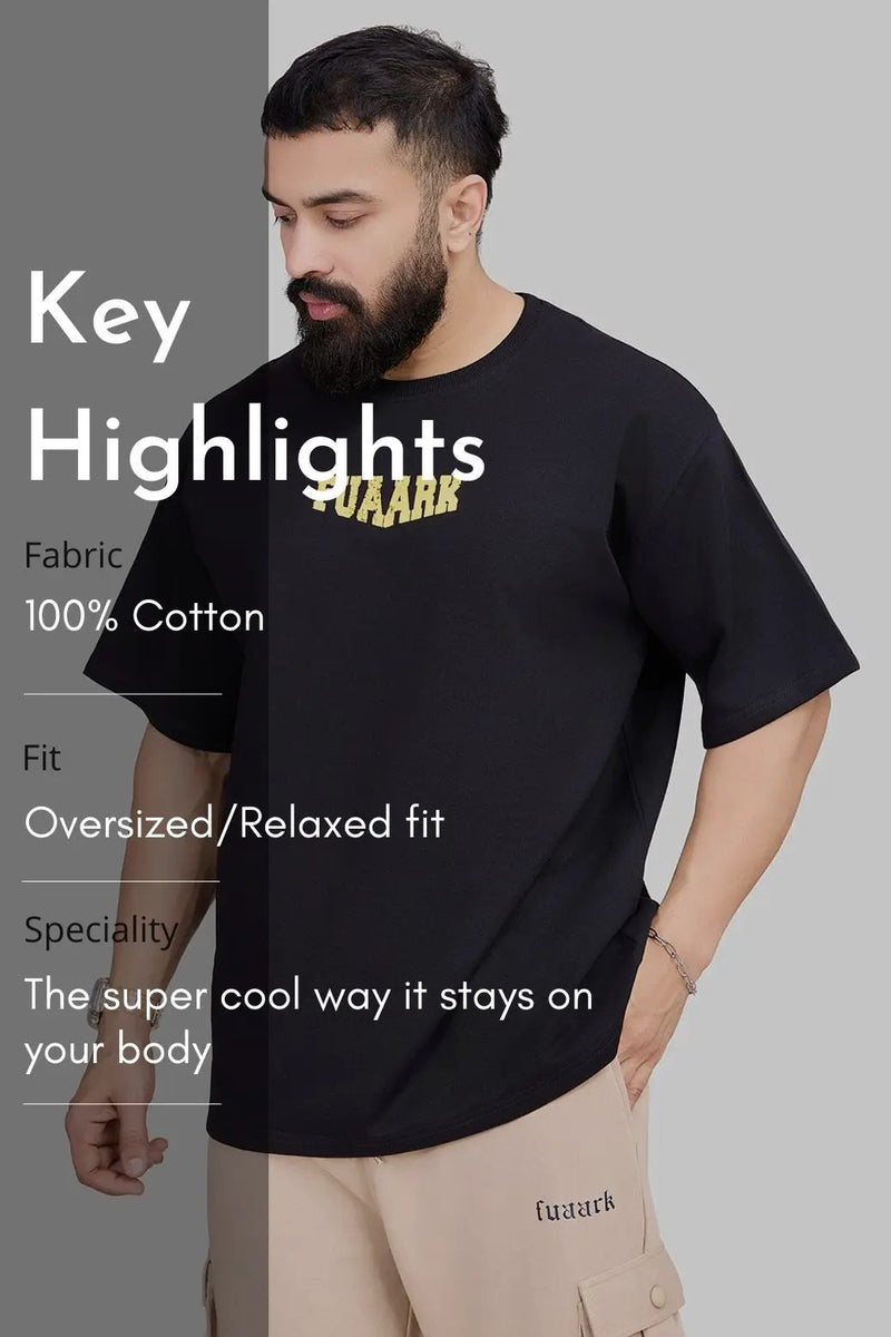 Trendsetter Oversized T-shirt Black by Fuaark Nz