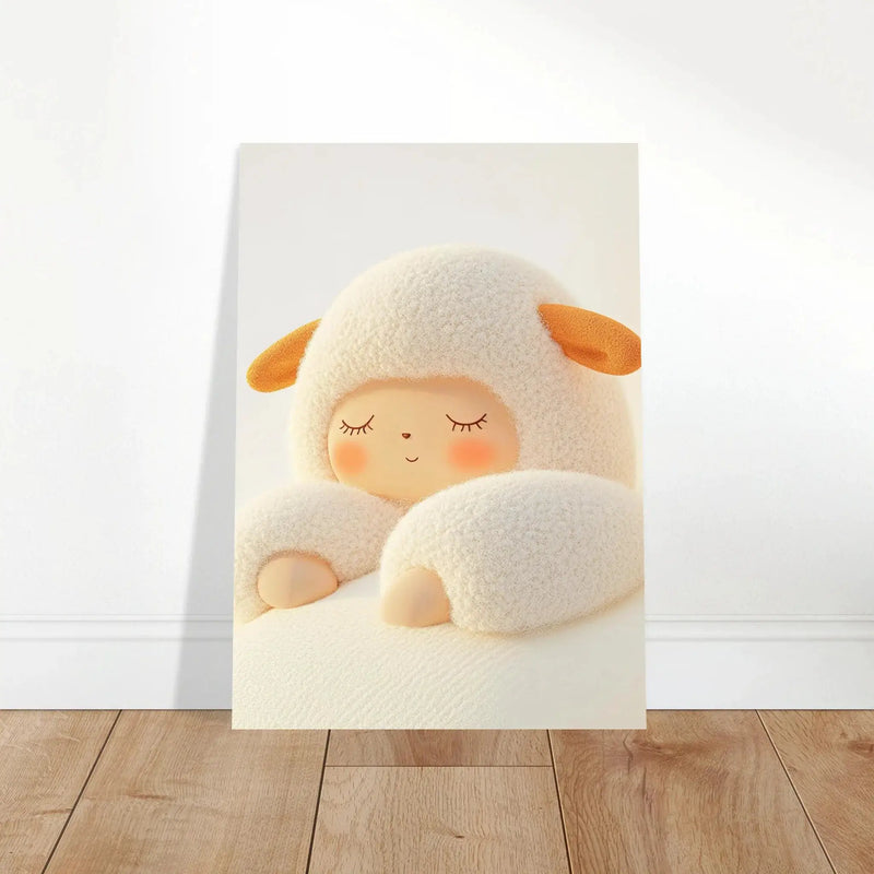 Fluffy Sheep Asleep by Blank Wall Print Shop