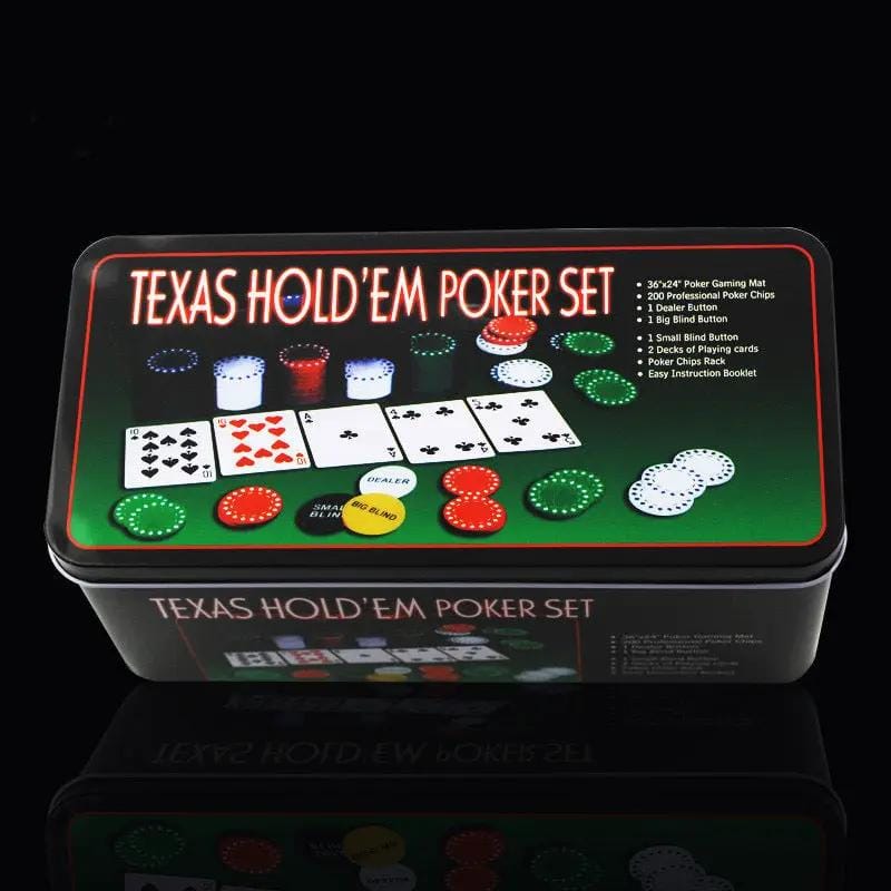 dealonline.co.nz dealonlinenz Texas Hold Em Poker Set Tin 200 Pieces With Chips Cards Mat Texas Hold Em Poker Set Tin 200 Poker Chips