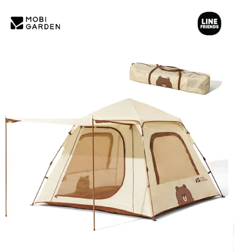 Ecotrek Mobi Garden x LINE FRIENDS Auto Tent 3–4 Person – Brown Bear MGD2435 by ECOTREK