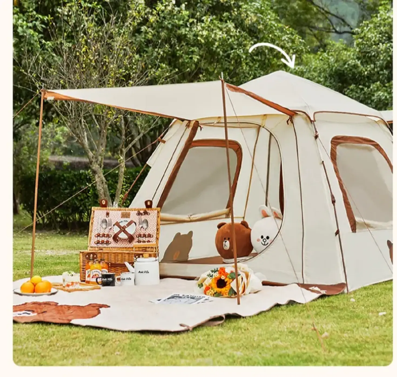 Ecotrek Mobi Garden x LINE FRIENDS Auto Tent 3–4 Person – Brown Bear MGD2435 by ECOTREK