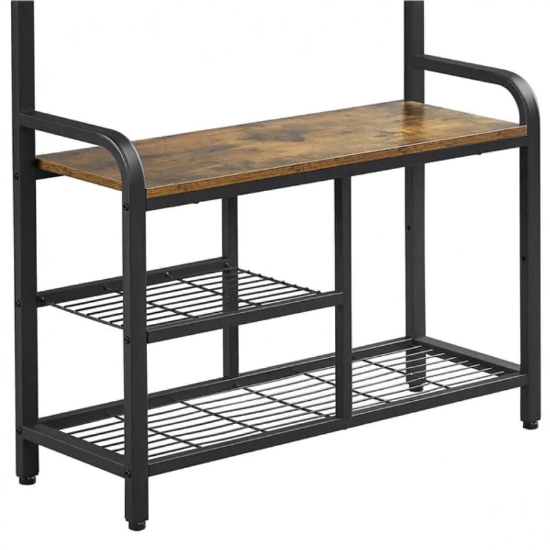 72” H Multifunctional Hall Tree with Bench &amp; Shoe Storage by Yaheetech