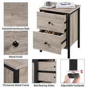 Metal-Framed Side Table with 2 Drawers by Yaheetech