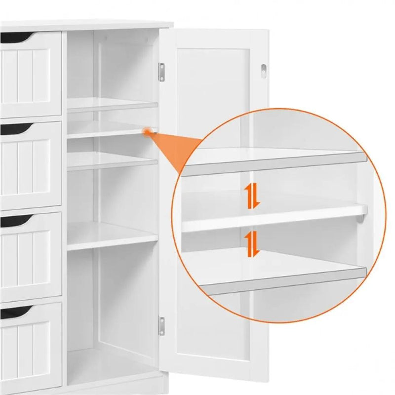 Large Wooden Bathroom Storage Cabinet Freestanding Floor Cabinet by Yaheetech