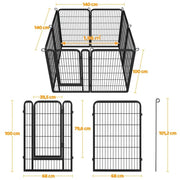 8 Panels Dog Playpen 100cm Tall Dog Pen Dog Fence by Yaheetech
