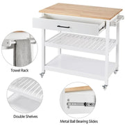 Kitchen Island Cart on Wheels 40’’ W Minimalist Kitchen Cart by Yaheetech