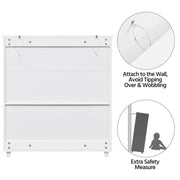4 Tier Shoe Storage Cabinet 1 Drawer Closed Adjustable Shoes Rack by Yaheetech