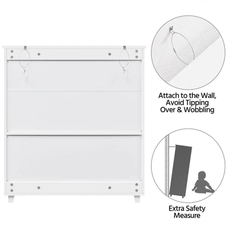 4 Tier Shoe Storage Cabinet 1 Drawer Closed Adjustable Shoes Rack by Yaheetech