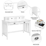 Writing Computer Desk Modern Work Station Laptop Table Removable Floating Organizer by Yaheetech