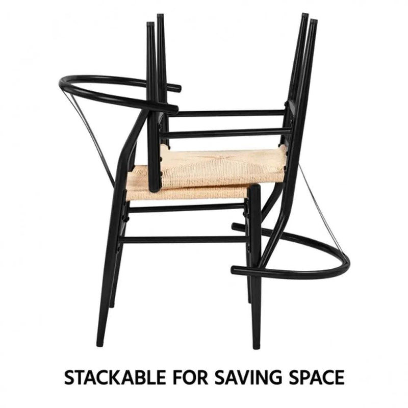 2pcs Modern Chair Y-Shaped Backrest Mid-Century Metal Dining Chair by Yaheetech