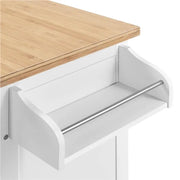 Kitchen Island Cart with Spice Rack Storage Rolling Kitchen Cart by Yaheetech
