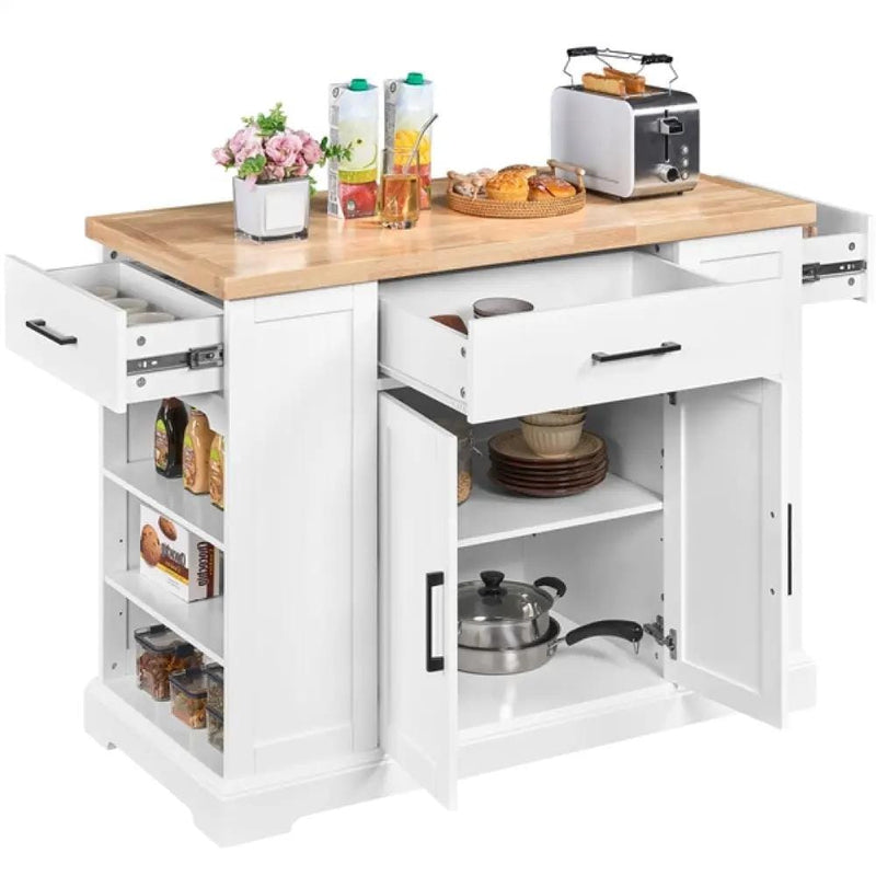 Rolling Kitchen Island Trolley Modern Storage Cabinet by Yaheetech