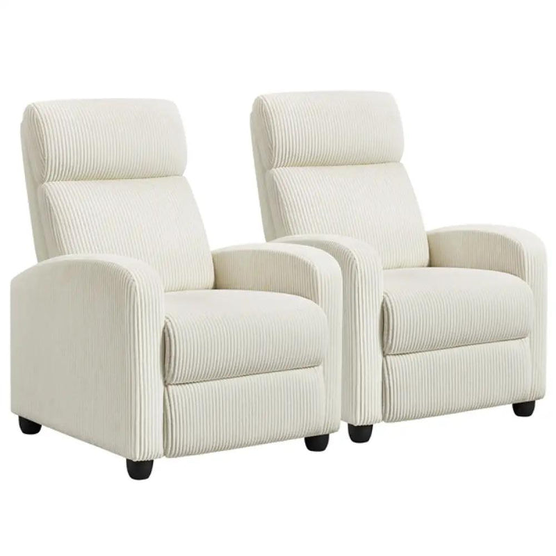Recliner Chair Corduroy Recliner Sofa Adjustable Modern Single Reclining Chair by Yaheetech