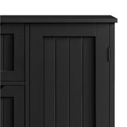 Wooden Bathroom Cabinet 4 Drawers & Cupboard Bathroom Storage Unit by Yaheetech