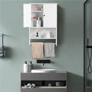Bathroom Wall Cabinet with Towel Bar Wall Mount Organizer by Yaheetech