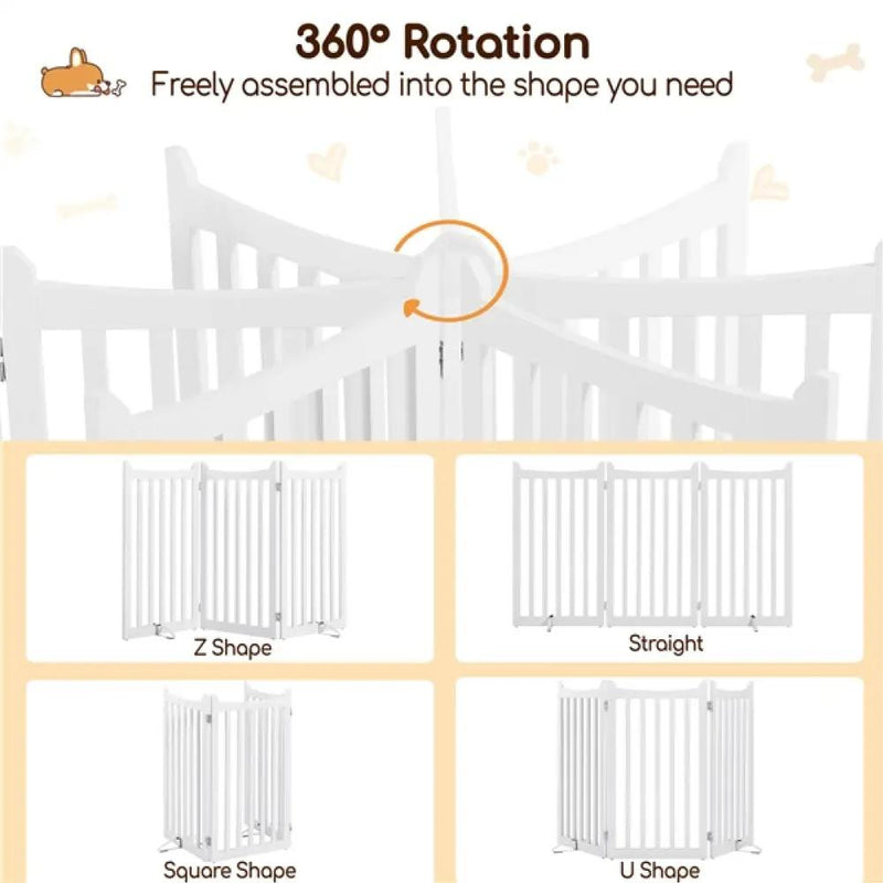 Indoor Pet Barrier for Doorway Dog Pen Wooden Pet Gate by Yaheetech