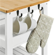 Kitchen Island with Wheels Kitchen Storage Serving Cart by Yaheetech