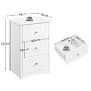 End Table Classic Side Table Storage by Yaheetech