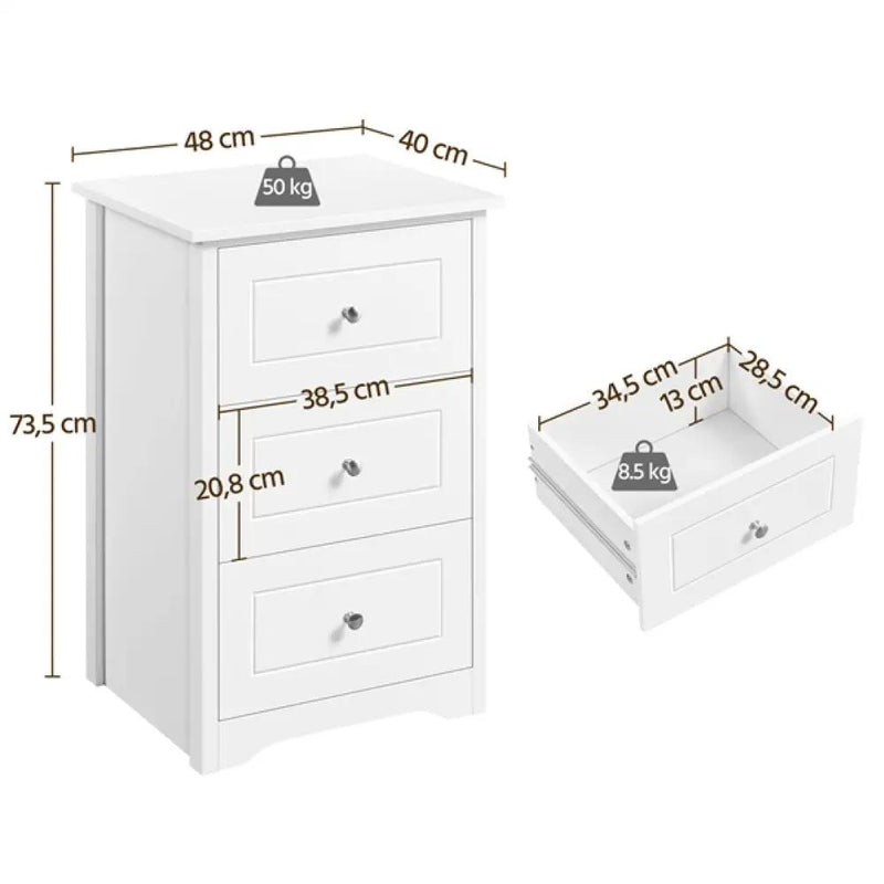 End Table Classic Side Table Storage by Yaheetech