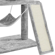 Deluxe Multi Level Cat Tree Condo with Basket & Hammock by Yaheetech