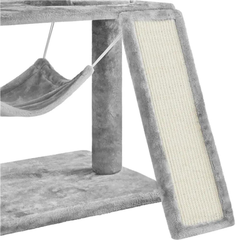 Deluxe Multi Level Cat Tree Condo with Basket & Hammock by Yaheetech