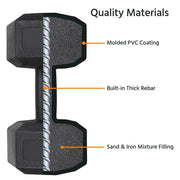 2x6kg Hexagon Dumbbells Set by Yaheetech