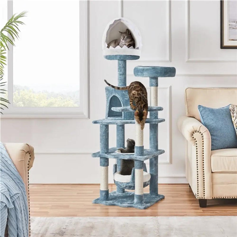 Multi-Level Ocean-themed Cat Tree Cat Tower by Yaheetech