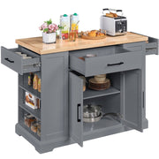 Wooden Kitchen Island Kitchen Cart Kitchen Trolley by Yaheetech