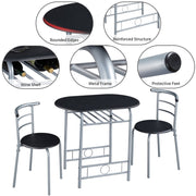 Modern Round Dining Table Set for 2 Dining Chairs by Yaheetech