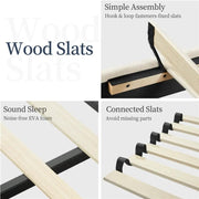 135 cm W x 190 cm L Bed Frame With Base by Yaheetech