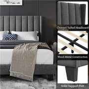 Queen Size Upholstered Bed Frame by Yaheetech