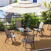 28″ Square Patio Bistro Table with Umbrella Hole by Yaheetech