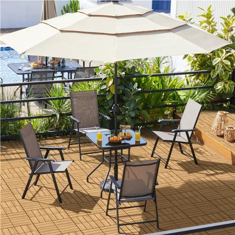 28″ Square Patio Bistro Table with Umbrella Hole by Yaheetech
