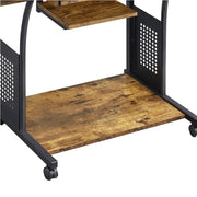 3-Tier Rolling Computer Desk Study Table with Printer Shelf by Yaheetech
