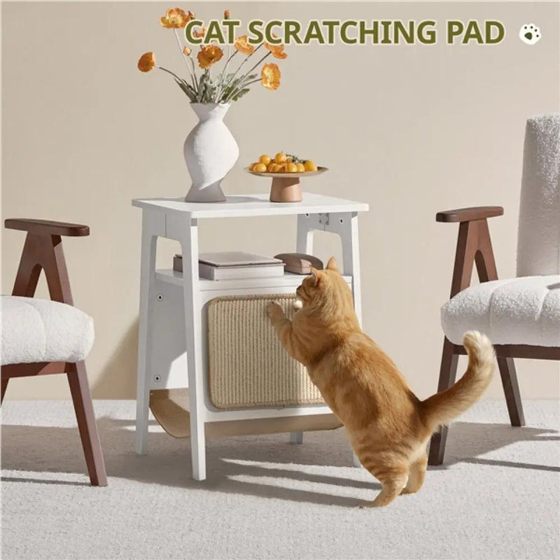 End Table with Cat Bed Side Table by Yaheetech