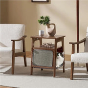 Side Table with Cat House & Scratching Board by Yaheetech